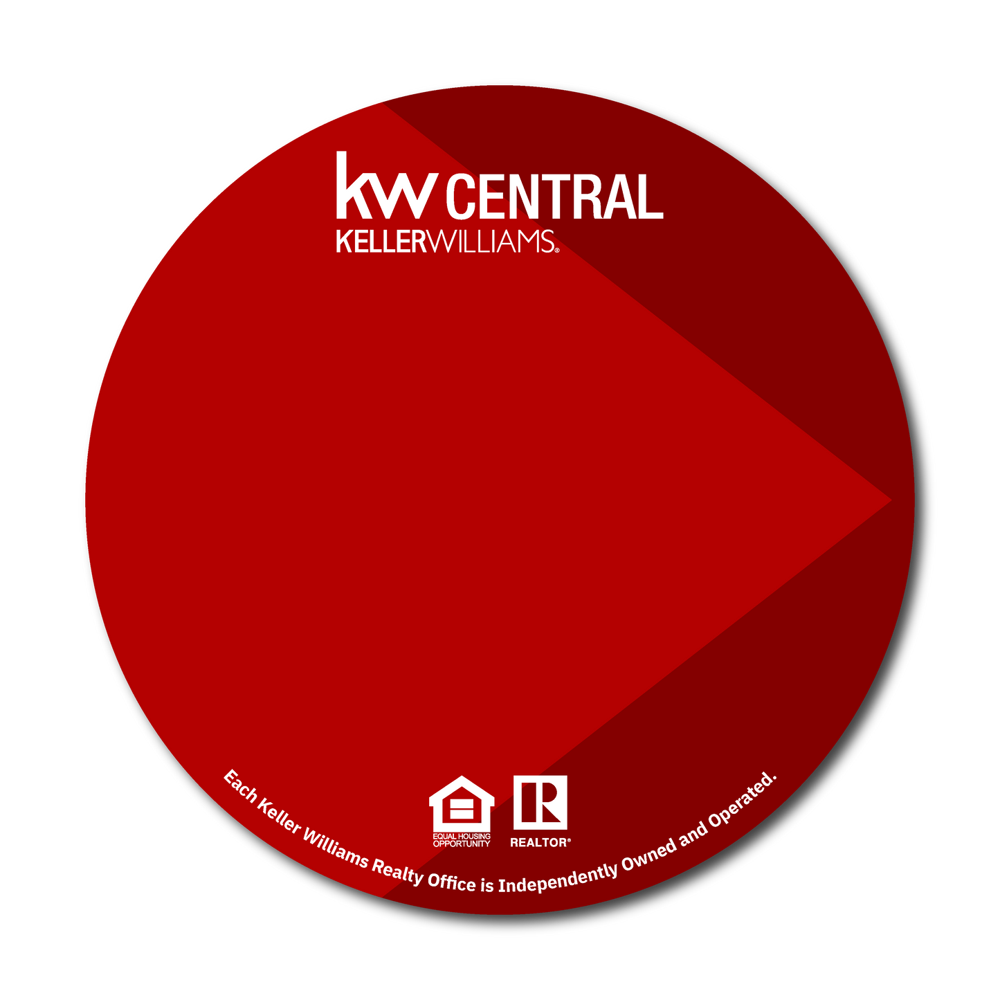 KW Central 17x17 Red Arrow Circle Directional Open House Sign