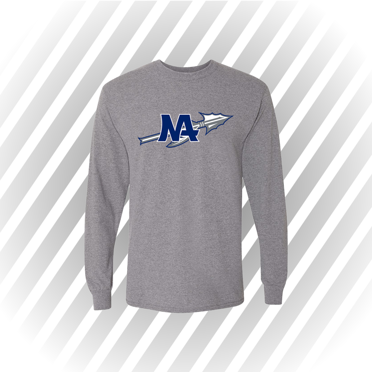 NA Athletics Club Heather Grey Long Sleeve Football Tee