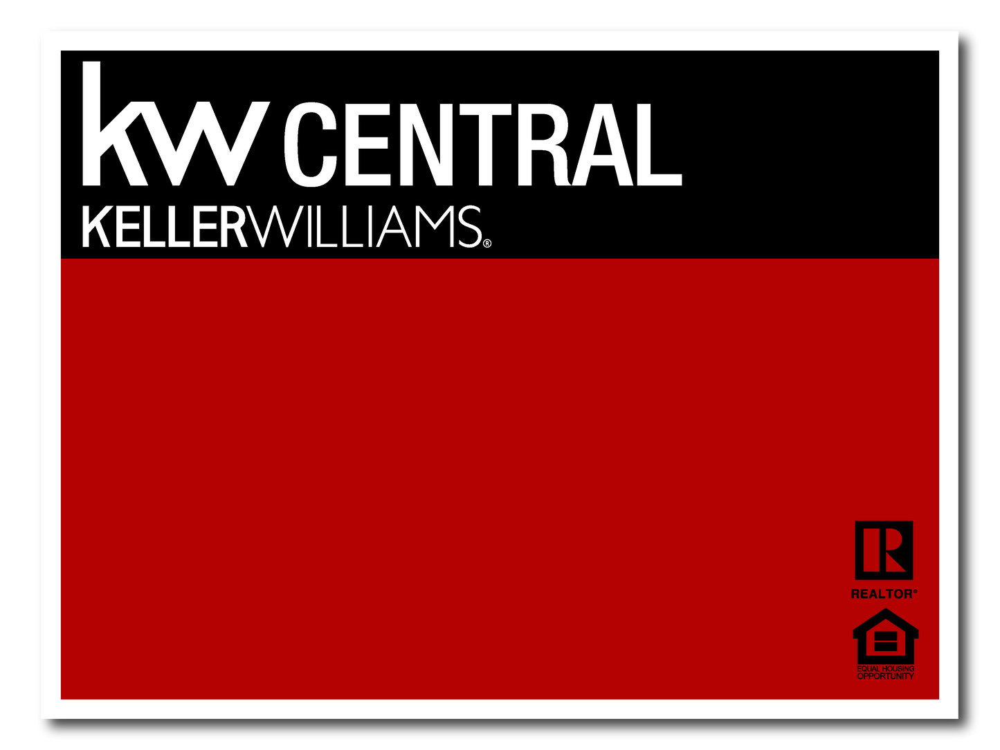KW Central 12x18 For Sale Sign