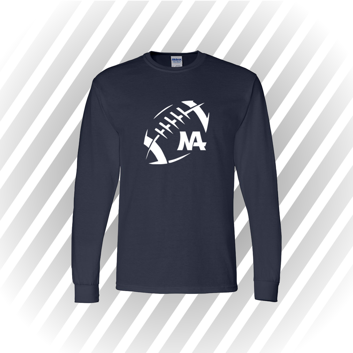 NA Athletics Club Navy Long Sleeve Football Tee