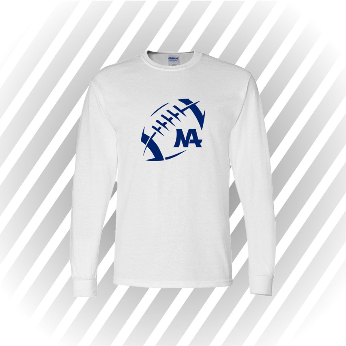 NA Athletics Club White Long Sleeve Football Tee