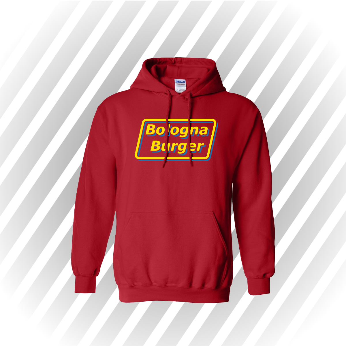 Bologna Burger Hoodie - Yellow, Blue and Red