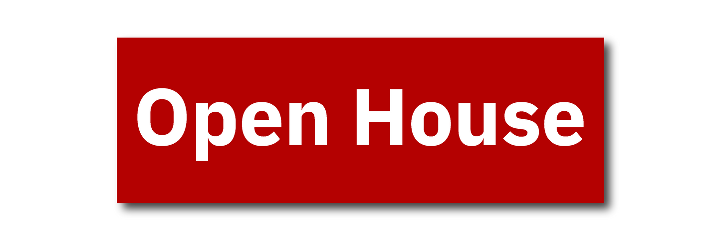 KW Central 6x18 Red Open House Rider Sign