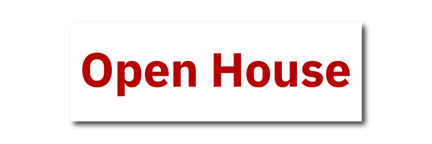 KW Central 6x18 White Open House Rider Sign