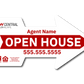 KW Central 12X24 White & Red Directional Arrow Open House Sign