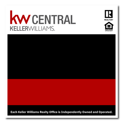 KW Central 24x24 Black & Red For Sale Sign