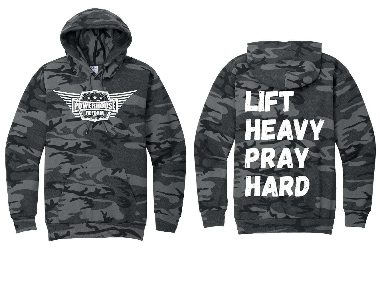 Powerhouse Reform Lift Heavy Pray Hard Hoodies