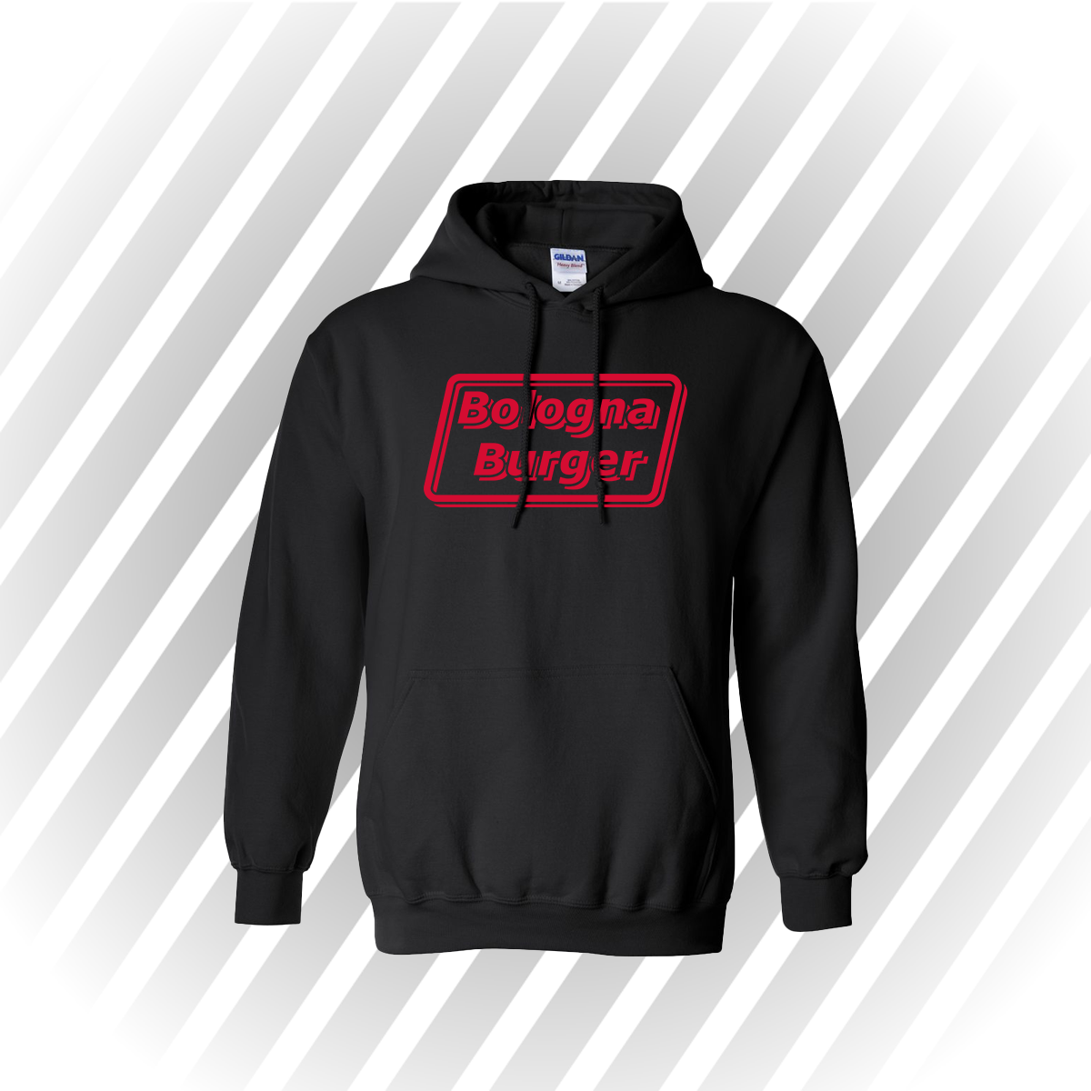 Bologna Burger Hoodie - Red and Black