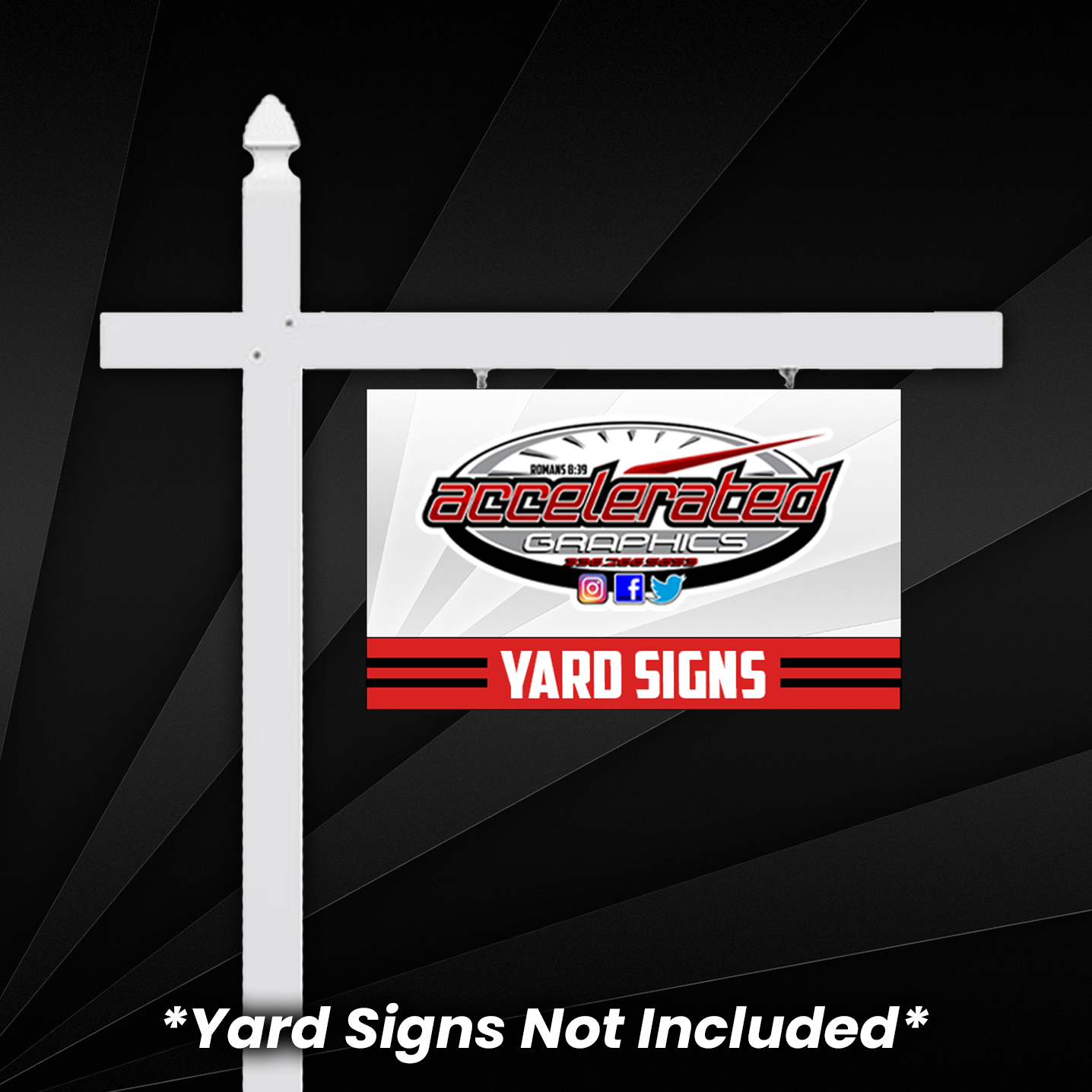 Accelerate Sign Single Arm Sign Post