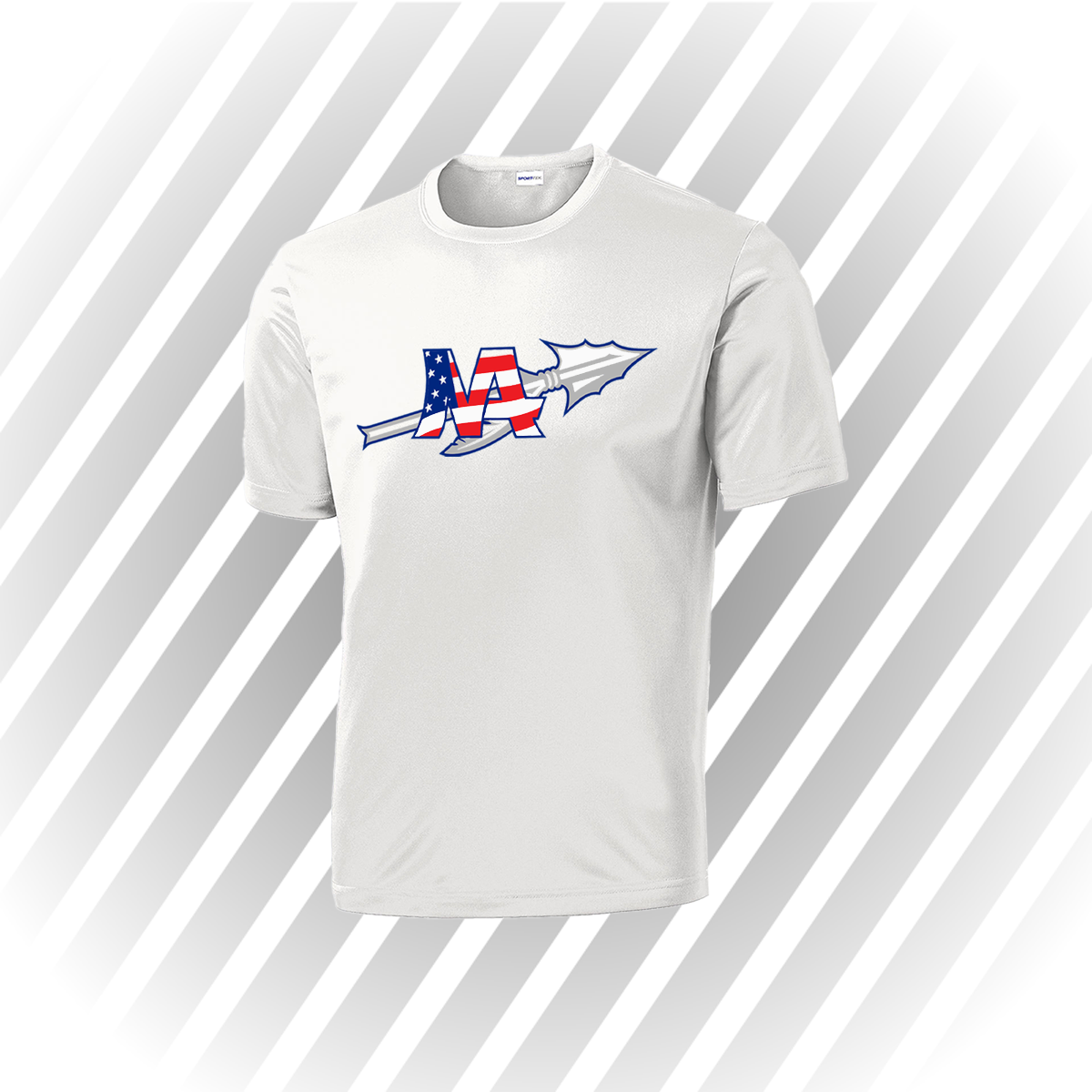 NA Athletics Club 100% Polyester Short Sleeve American Flag Tee